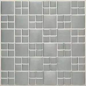 Brushed Stainless Steel Square Combination Mosaic