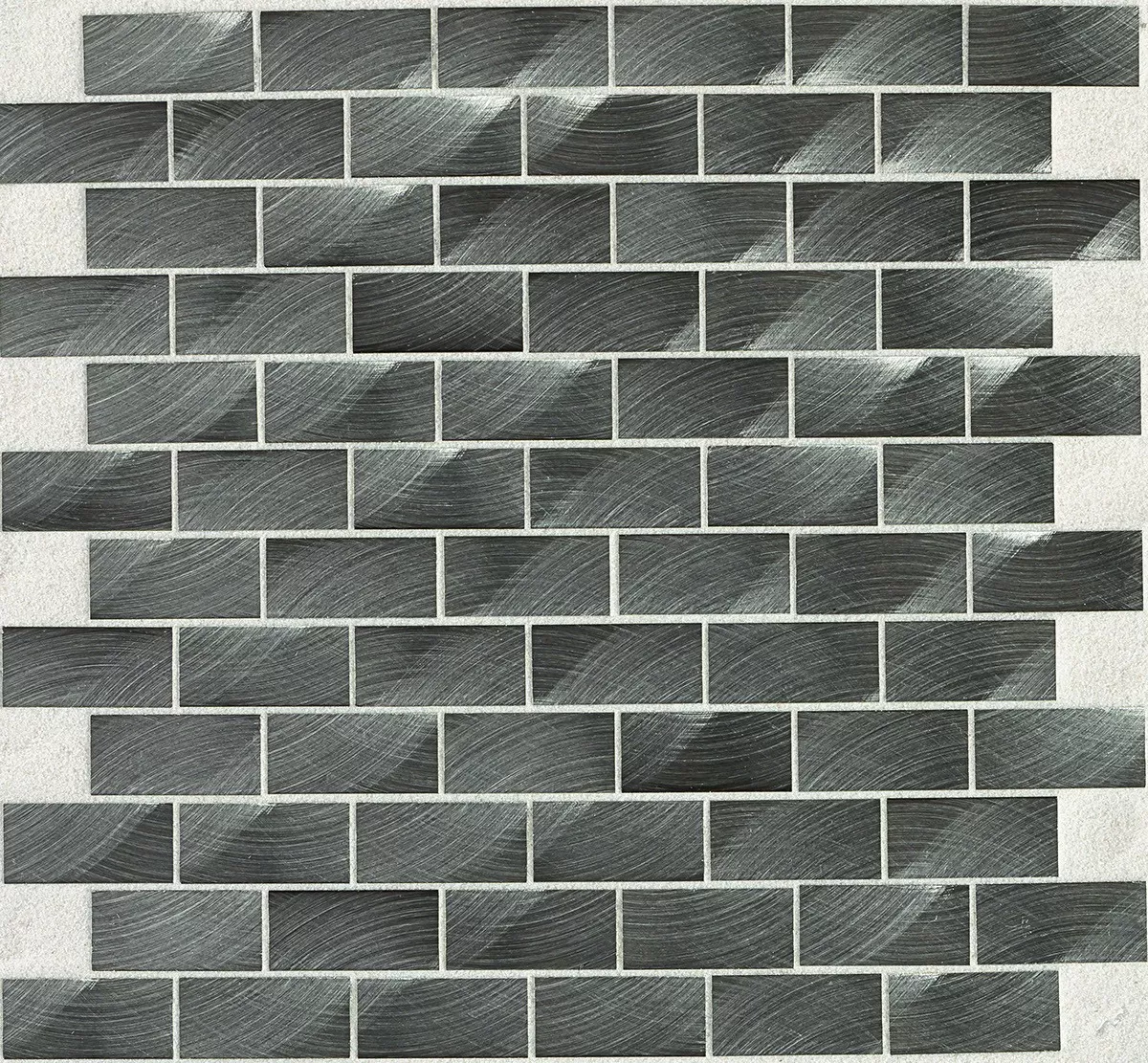 ST72 Gunmetal Mosaic brick joint tile