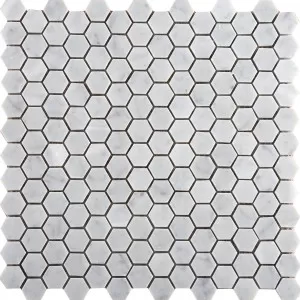 Marble Bianco Gioia Honed Hexagon Mosaic Floor Tile