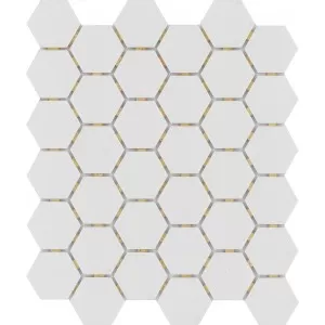 Zone Gray Matte 2 Hex Mosaic Mesh Floor Tile