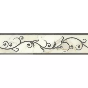 Calacatta Gold, Stainless Steel Casanova Border Floor Tile