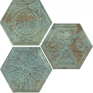 Zinc Green Mix Decor Hexagon Wall Tile