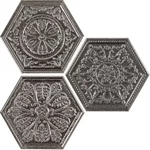 Zinc Silver Mix Decor Hexagon Wall Tile