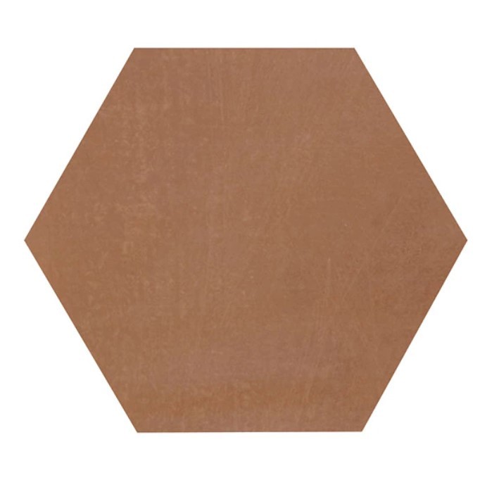 Terra Cotta Hexagon porcelain tile Moroccan Concrete collection by