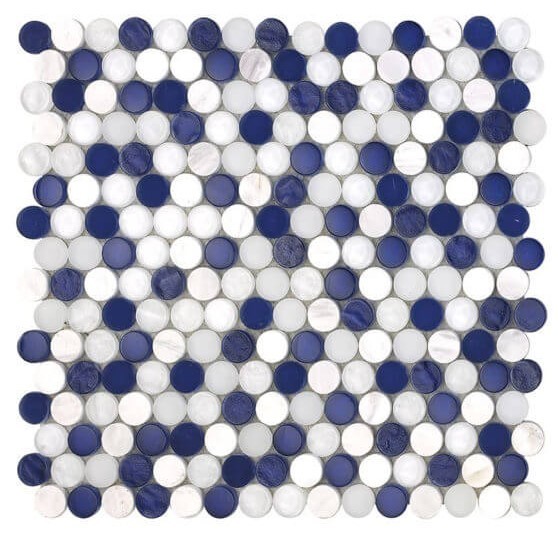 Marine Penny Round - glass tile Sobe collection by Happy Floors in ...