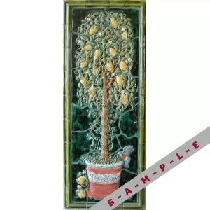 50.25x17.25 Lemon Tree Topiary Mural Wall Tile