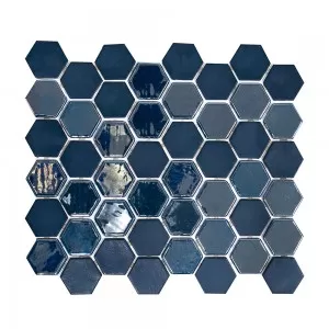 Brill Hexagon Mosaic Azure Floor Tile