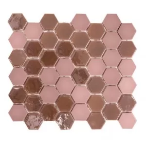 Brill Hexagon Mosaic Rose Floor Tile