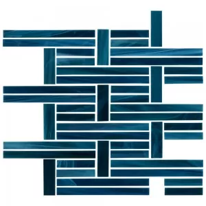 Perpendicular Mosaic Cobalt Wall Tile