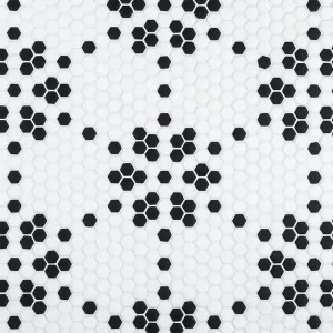 Tribune Mosaic Black Floor Tile