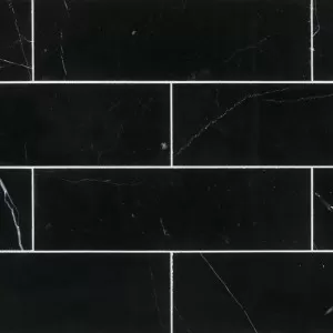 Field Tile Nero Marquina 3 x 10 Floor Tile