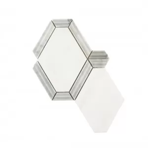 Crest Mosaic GreyWhite Wall Tile