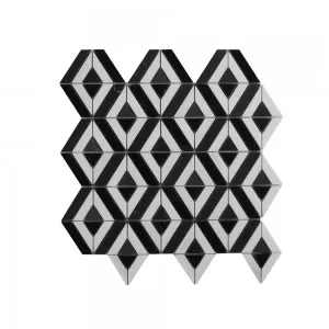 Trenton Mosaic Nero Marquina Floor Tile