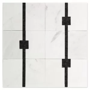 Times Square Mosaic Brooklyn Marquina Floor Tile