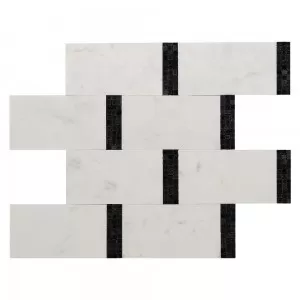 Subway Mosaic Brooklyn Marquina Floor Tile