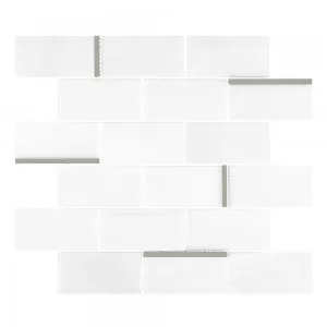 Abstract Mosaic Silver Floor Tile