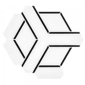 Carve Mosaic Nero Marquina Floor Tile