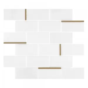 Abstract Mosaic Gold Floor Tile