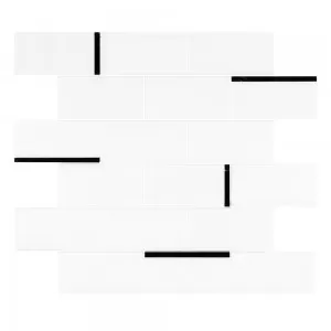 Abstract Mosaic Nero Marquina Floor Tile