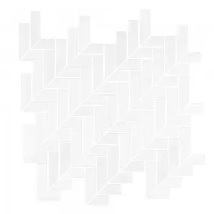 Mod Herringbone Mosaic Thassos Floor Tile