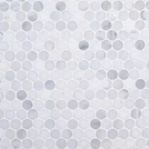 Penny Round Mosaic Classic Statuario Floor Tile