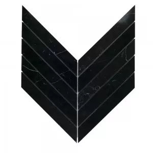 Chevron Mosaic Nero Marquina Floor Tile