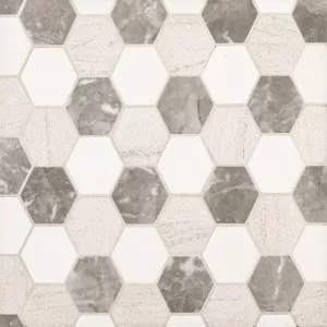 Hex Mixed Medley Limestone Floor Tile