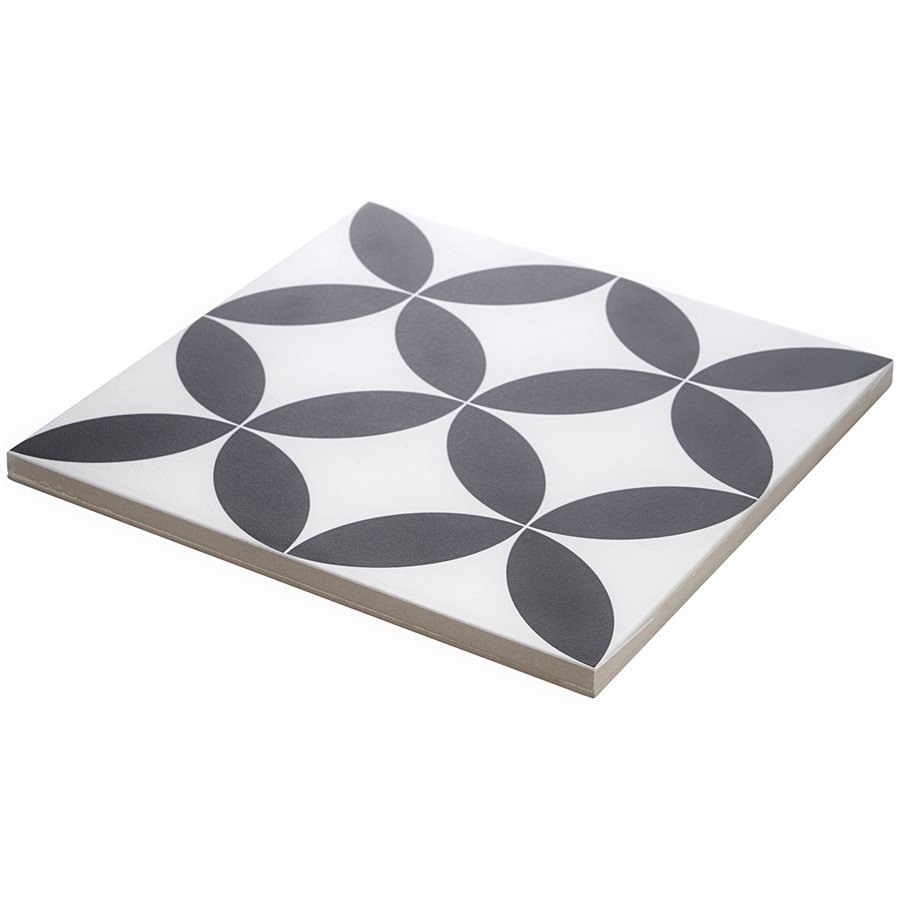 HAMPTON FLOOR DECO WHITE 8X8 porcelain tile Hampton collection by