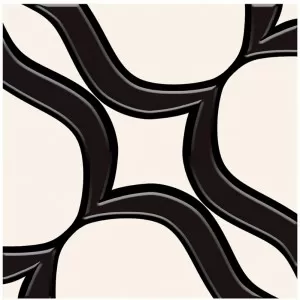 Blanc De Noirs Black on White Floor Tile
