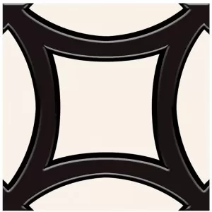 Blanc De Blancs Black on White Floor Tile