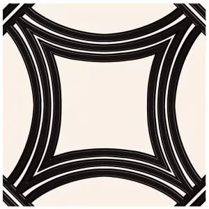 Soiree Blanc De Blancs Black on White Floor Tile