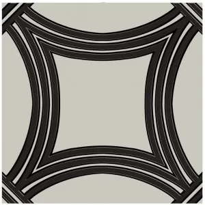 Soiree Blanc De Blancs Black on Grey Floor Tile