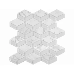 White 3D Box Mosaic Wall Tile