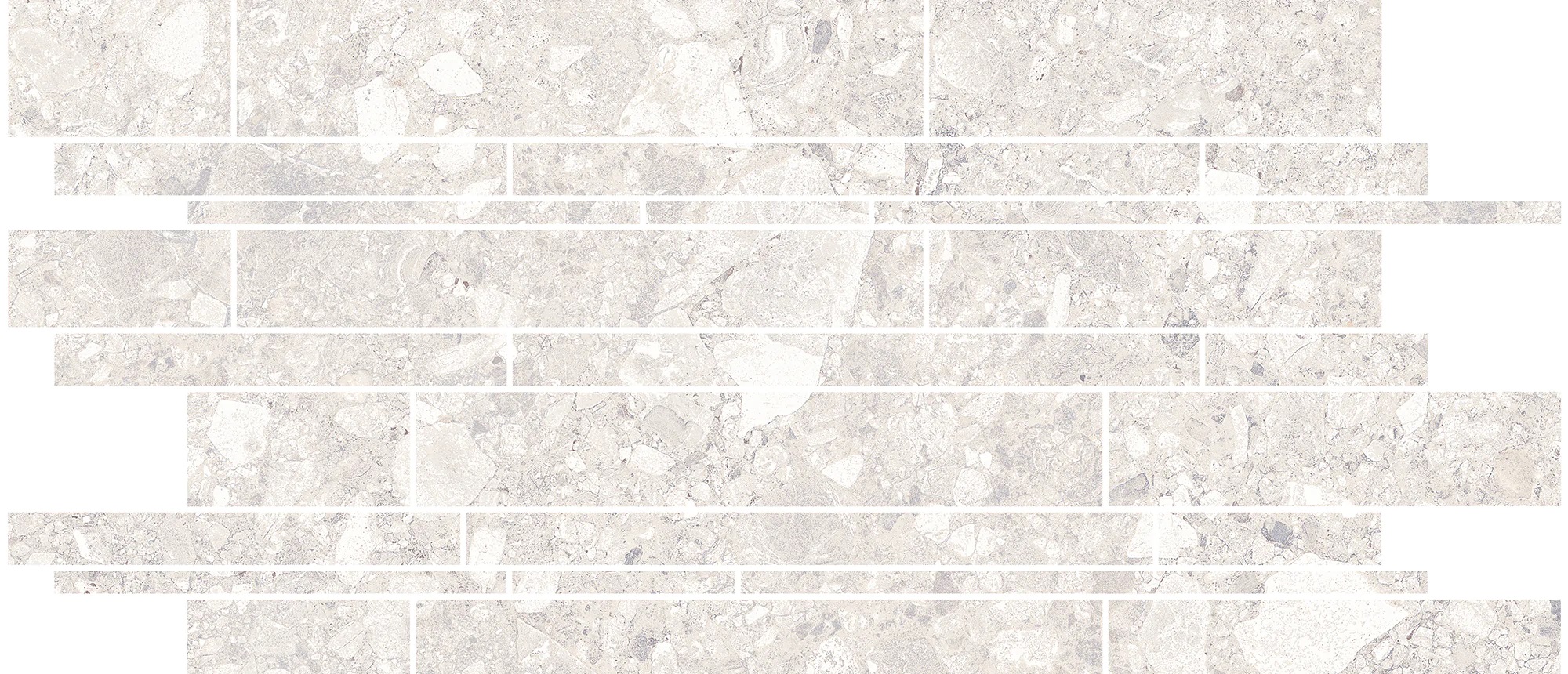 White Linear Mosaic porcelain tile FIXT STONE ENHANCE collection by