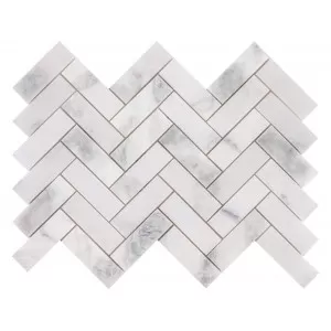 African Arabescato Pol Herringbone Floor Tile