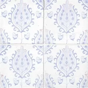 Indigo Wash Tulips Glossy Ceramic Tile Wall Tile