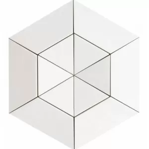 Aspen White Honed Hexagon 2 15/16 Marble Mosaic Wall Tile