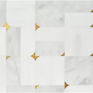 Blocks Glacier, Snow White, Brass Waterjet Decos