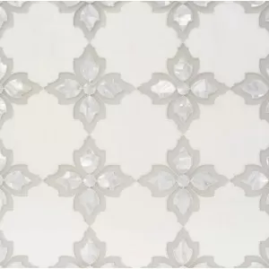 Susanna White, Pura Glass, White Waterjet Decos Wall Tile