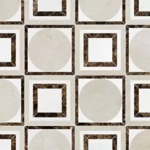 Cicero Crema Bella, Emperador Dark, Aspen White Floor Tile