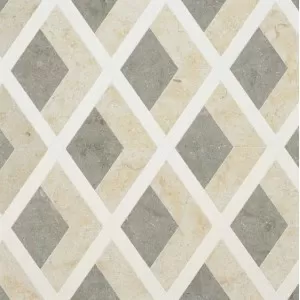 Hippodrome Champagne, Seashell, Olive Green Floor Tile