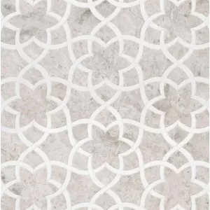 Isidore Silver Shadow, Aspen White Floor Tile