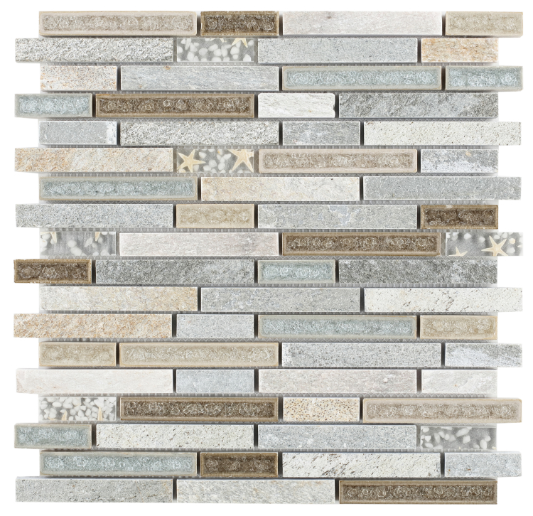 Linear Stack Pattern Tile Selene Beach Stack - glass tile Linear Glass collection by Elysium in ...