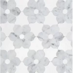 Theodora White Carrara, Thassos White Floor Tile