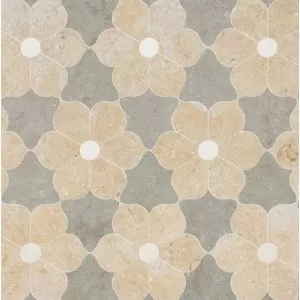 Theodora Champagne, Seashell, Olive Green Floor Tile