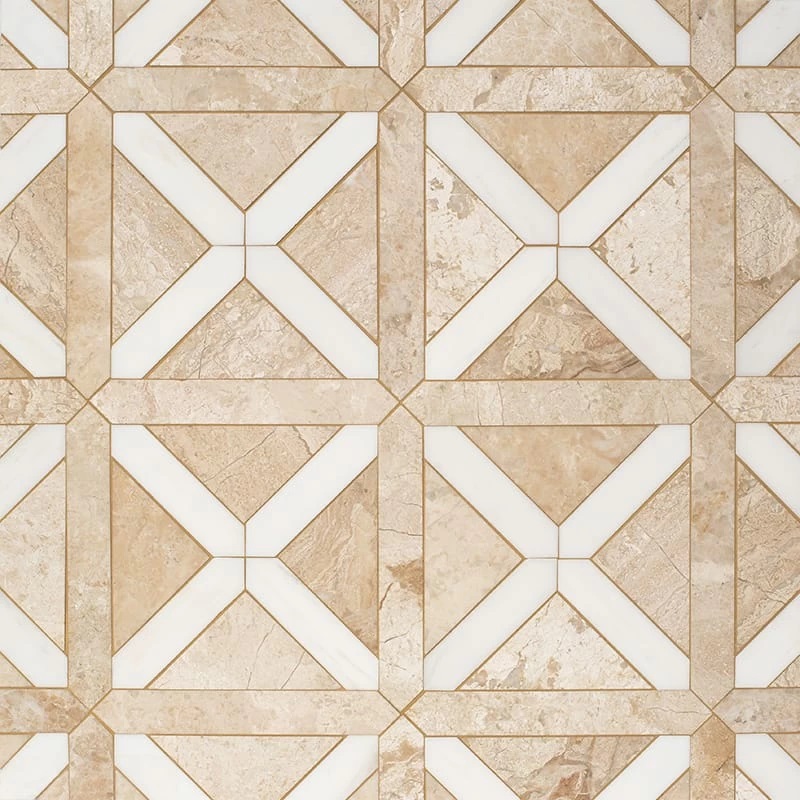 Diana Royal, Snow White Large Lattice Mosaic - marble tile Studio ...