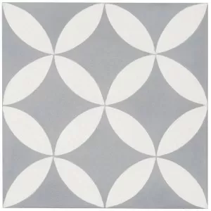 Decor Moderne Gris Fonce/Blanc Casse Floor Tile