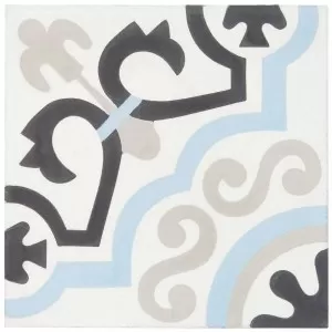 Decor Classique Gris Clair/Bleu/Blanc Casse/Ant Floor Tile