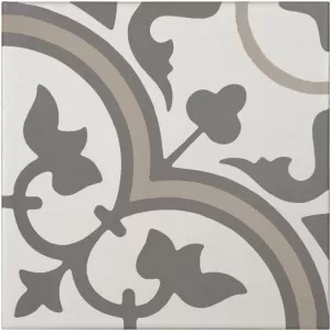 Decor Classique Blanc Casse/Gris Fonce/Gris Clair Floor Tile