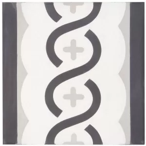 Frise Classique Ant/Blanc Casse/Gris Clair Floor Tile